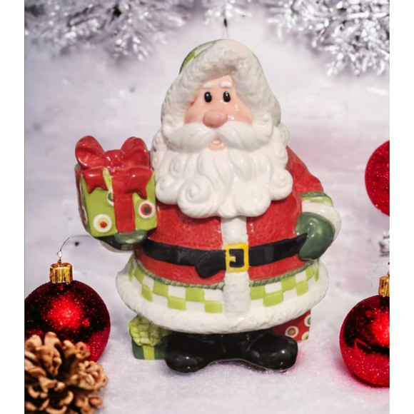 FITZ & FLOYD Holiday Cheer Santa Cookie Jar - Picture 1 of 16